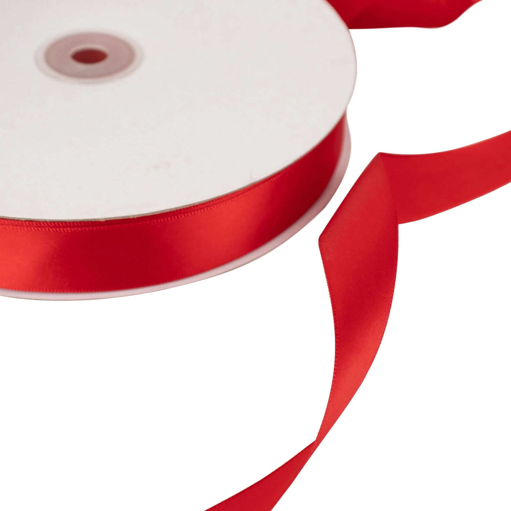 100 Yards 7/8" Red Single Face Decorative Satin Ribbon