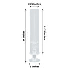 2-Pack Crystal Hurricane Taper Candle Holders, Tall Decorative Candle Stands Clear Cylinder Chimney Tubes 14"