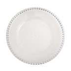 6-Pack Acrylic Round Charger Plates 13" in Clear with Silver Beaded Rim, Decorative Dinner Party Serving Plates