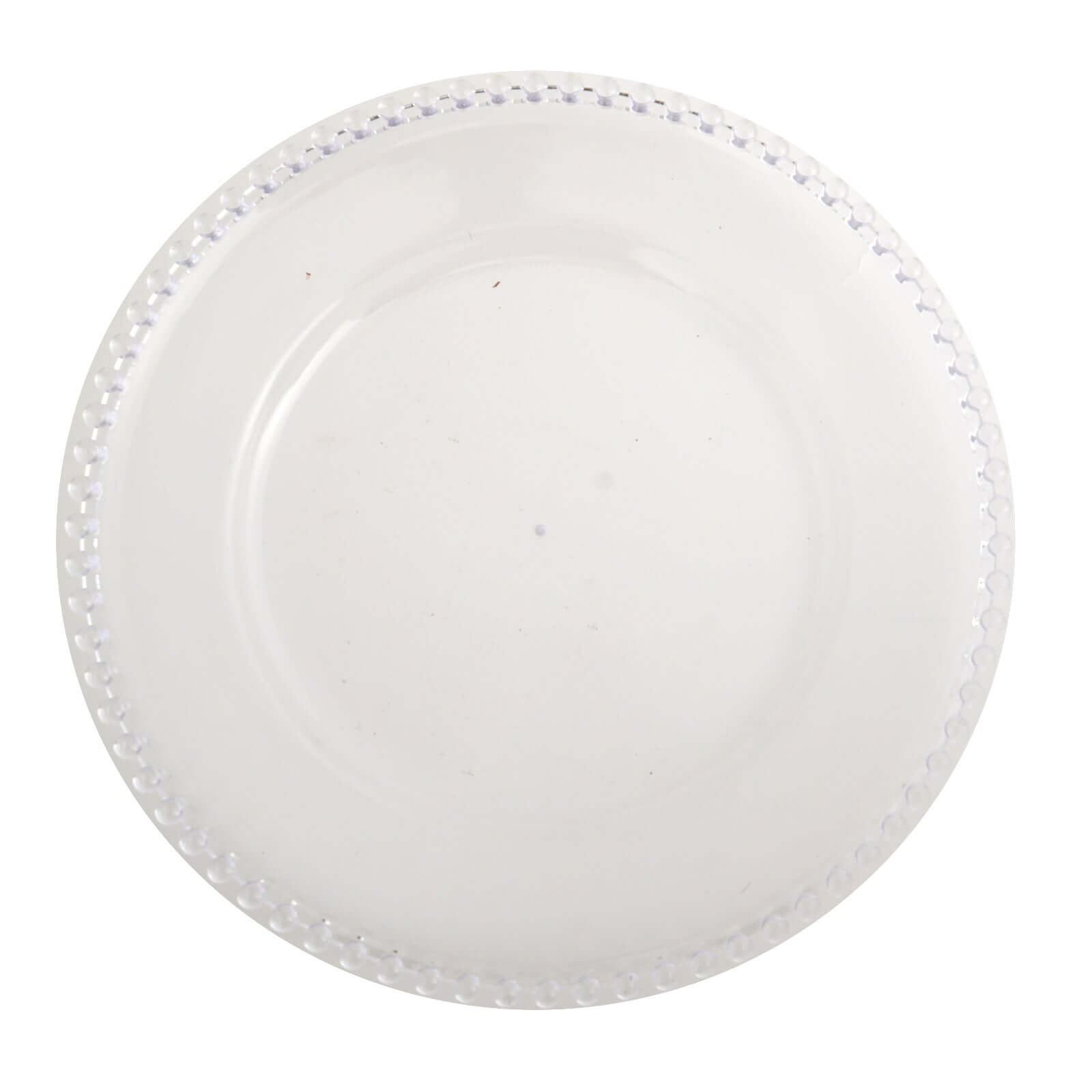 6-Pack Acrylic Round Charger Plates 13" in Clear with Beaded Rim, Decorative Dinner Party Serving Plates