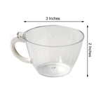 12-Pack Plastic Coffee Tea Cups Hard Disposable with Handle - Sturdy Cups for Hot Beverages 6oz