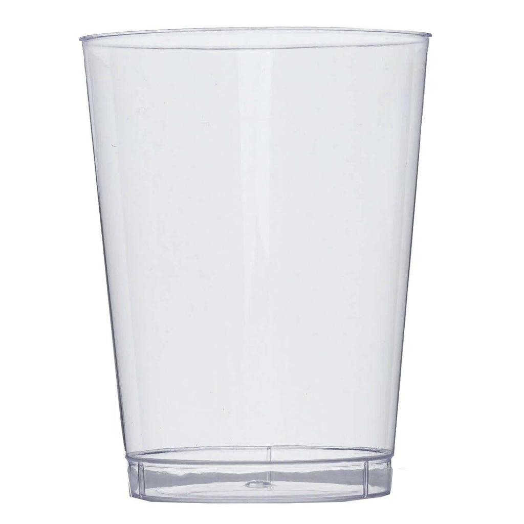 25-Pack Plastic Tumbler Cups Clear - Stylish Disposable Party Glasses 10oz