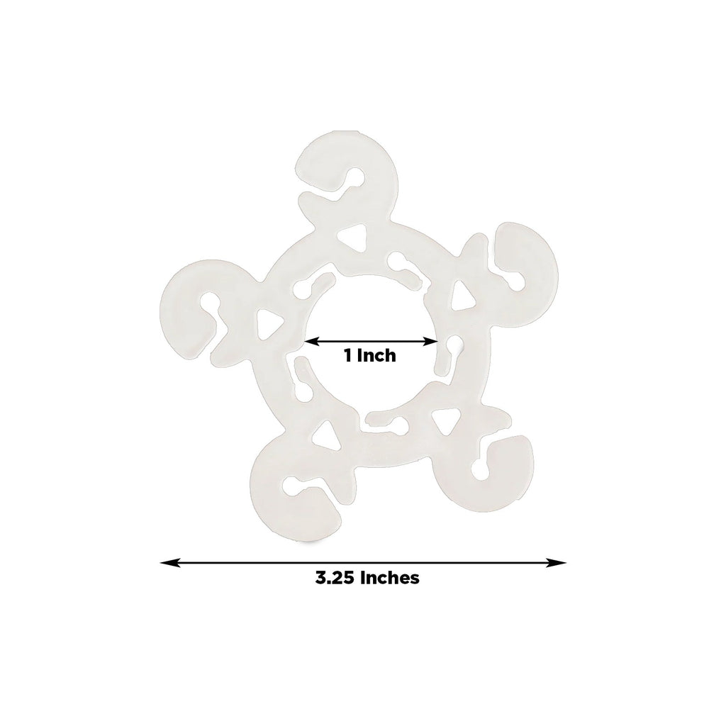 Clear Flower - Shaped Balloon Clip Connectors â€“ 100 Pcs Plastic Clips for Balloon Arch, Garland & Party Decoration Supplies - Bell Racket Store
