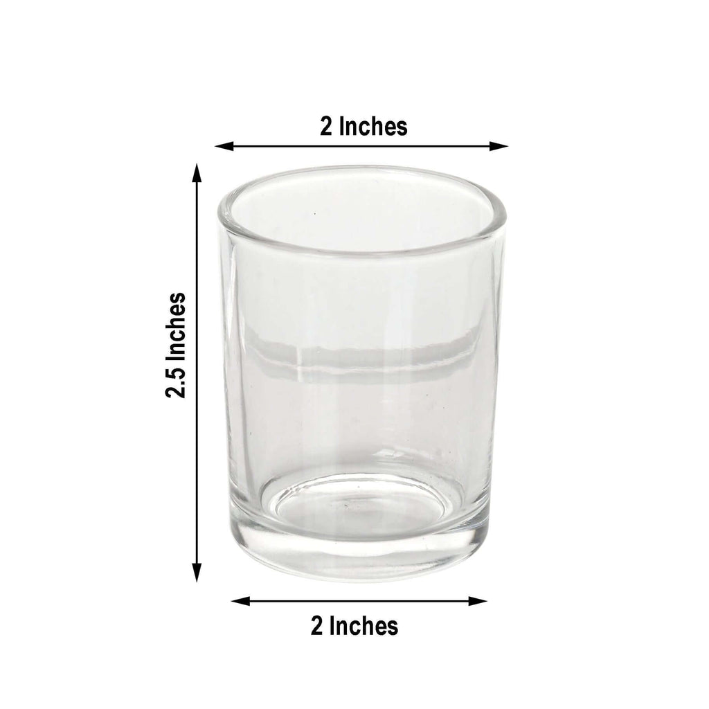 12-Pack Glass Votive Candle Holders Clear - Tealight Holder Set for Weddings and Events 2.5"