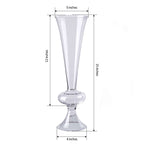 4-Pack Glass Trumpet Vases Crystal Ball Design Clear - Stylish Reversible Floral Centerpieces 15"