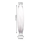 Glass Vase Cylinder Design Tapered Clear - Durable Heavy Duty Flower Centerpiece for Events 31"
