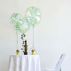 2 Pack 20" Clear Green Leaf Print Bobo Bubble Balloons, Transparent PVC Balloons