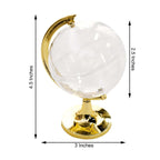 12-Pack Fillable Mini Globe Candy Container Clear Gold - Stylish Candy Treat Favor Containers 4.5"