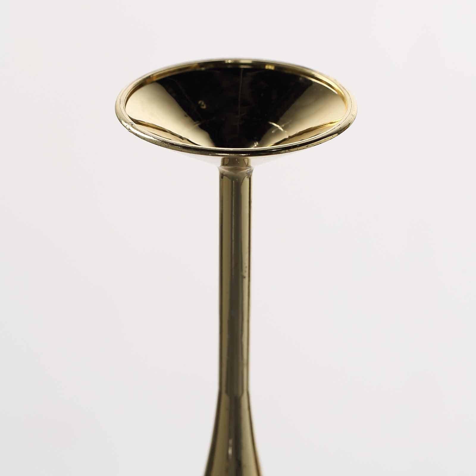 6-Pack Plastic Champagne Flutes Clear/Gold - Stylish Disposable Glasses for Toasts 5oz