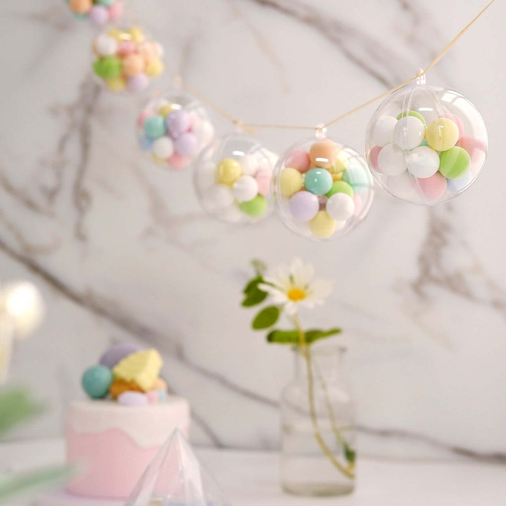 12-Pack Fillable Ornament Ball Candy Container Clear - Unique Transparent Candy Treat Favor Containers 3"
