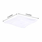 24-Pack Appetizer Plates Mini Wavy Rim Design Clear - Plastic Disposable Plates for Snacks and Parties 3"