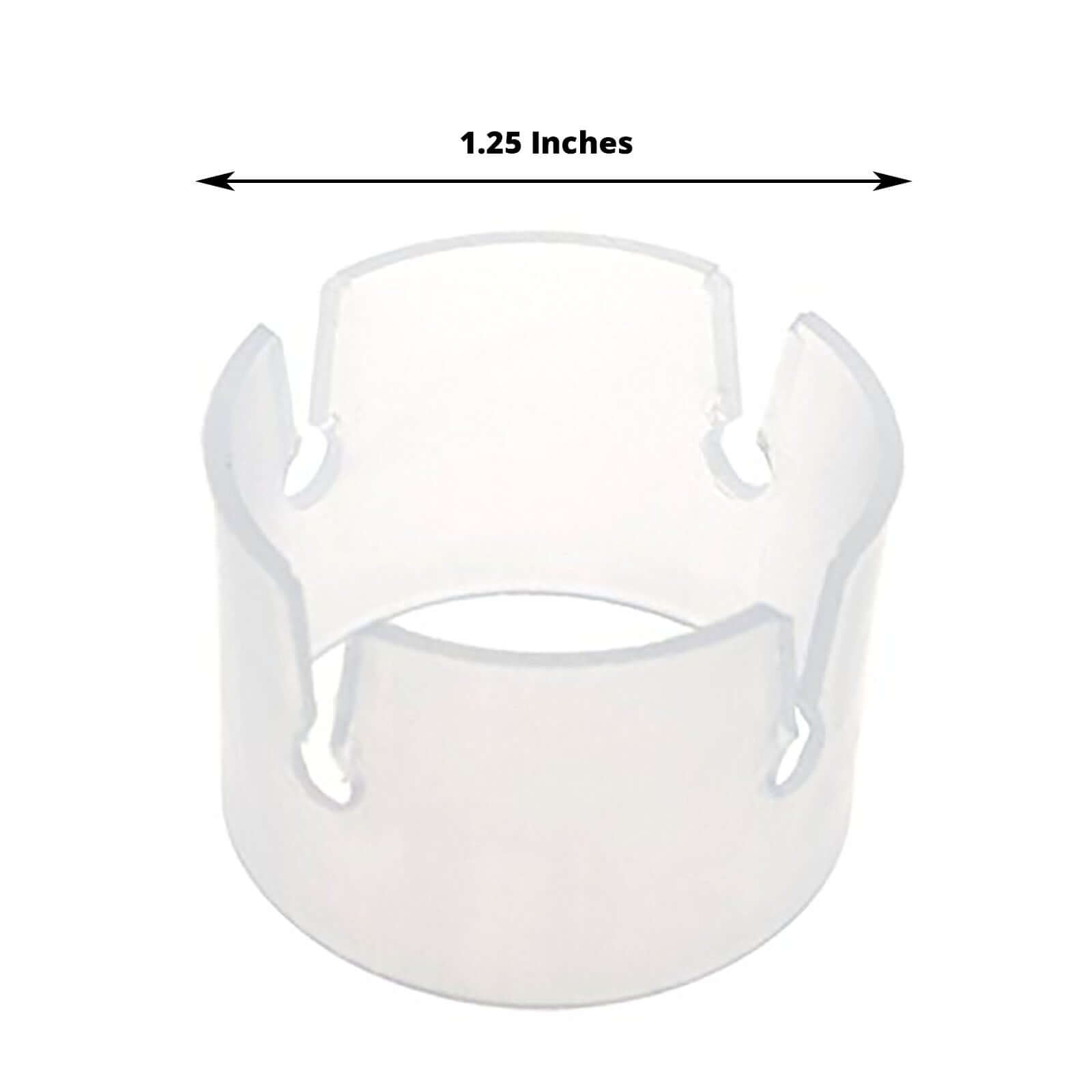 50 Pcs 1.25" Balloon Arch Attachment Clips, 4 PT Clear Plastic Clips