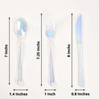 24-Pack Plastic Cutlery Set Iridescent - Stylish Disposable Silverware for Parties