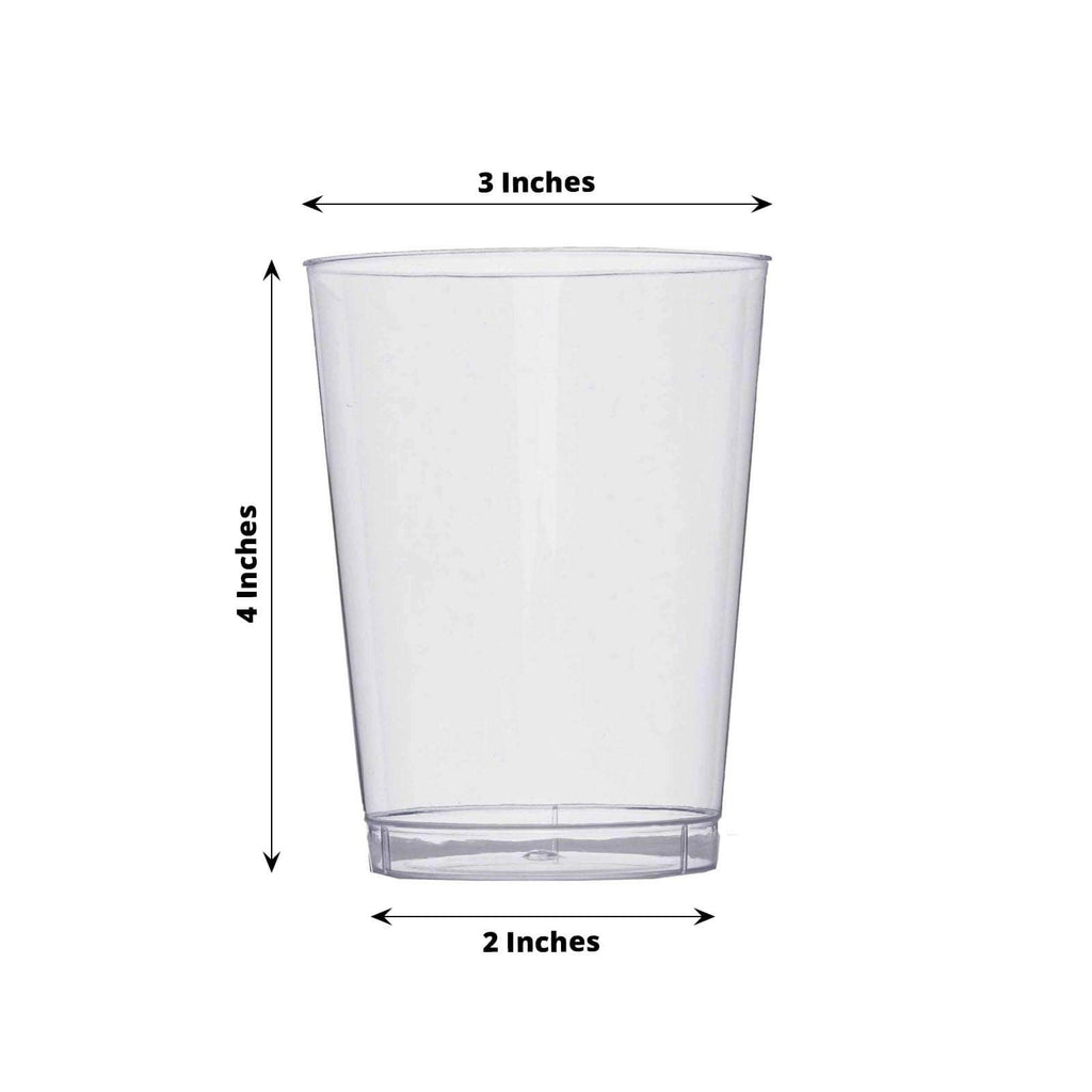 25-Pack Plastic Tumbler Cups Clear - Stylish Disposable Party Glasses 10oz