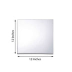 4-Pack Hanging Wall Decor Square Glass Mirror Table Centerpiece - Decorative Reflective Display 12"