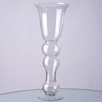 4-Pack Glass Trumpet Vases Pilsner Curved Design Clear - Stylish Flower Centerpieces for Events 20"