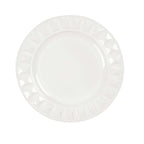 6-Pack Plastic Round Charger Plates 13" in White with Bejeweled Rim, Luxe Decorative Dinner Party Charger Tableware