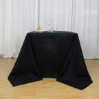 Premium Polyester Square Tablecloth 90"x90" Black 220GSM Wrinkle-Resistant Table Cover