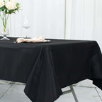 Premium Polyester 54"x96" Rectangle Tablecloth Black - Durable 220GSM Stain-Resistant Fabric Table Cover