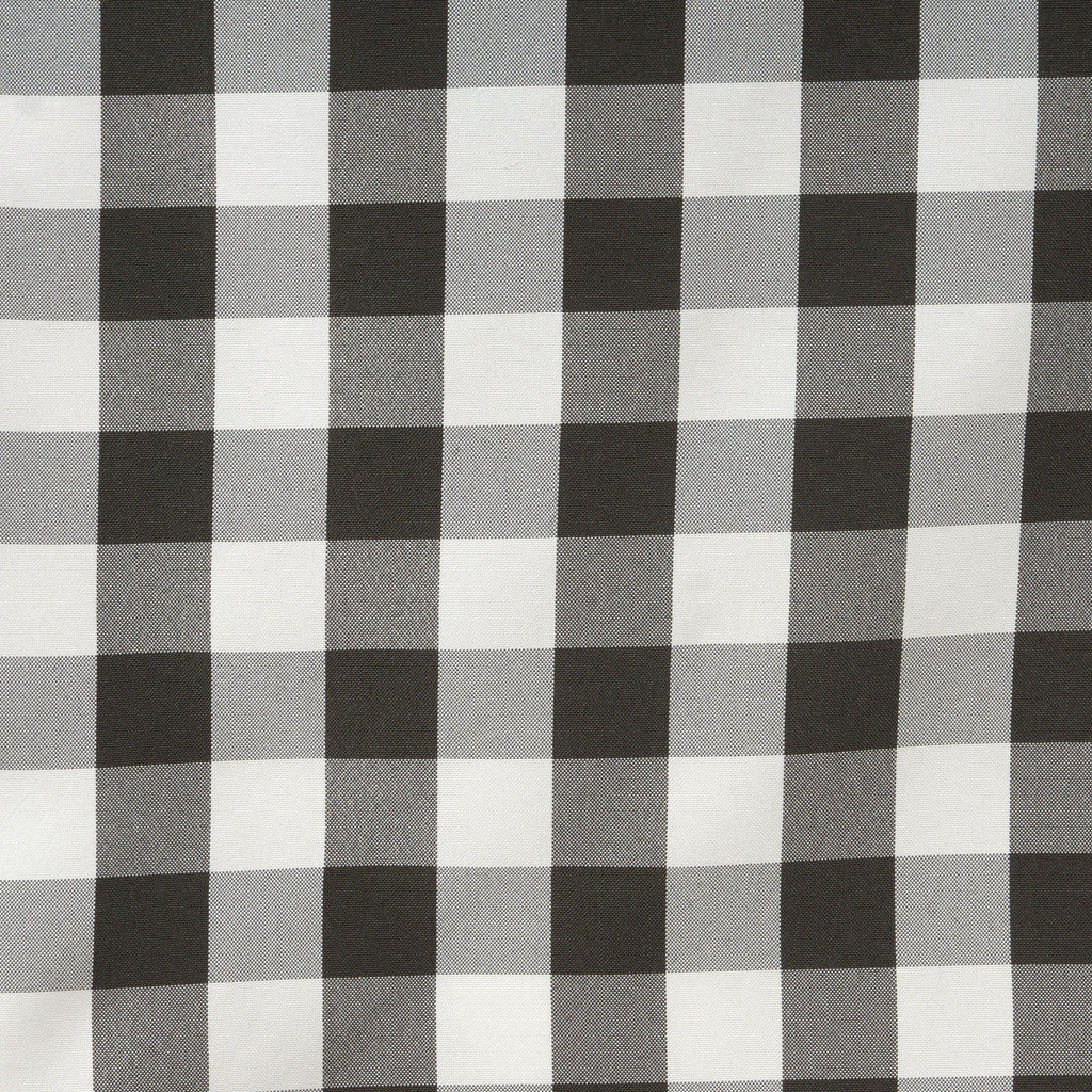Polyester 14"x108" Table Runner Black/White - Gingham Plaid Design