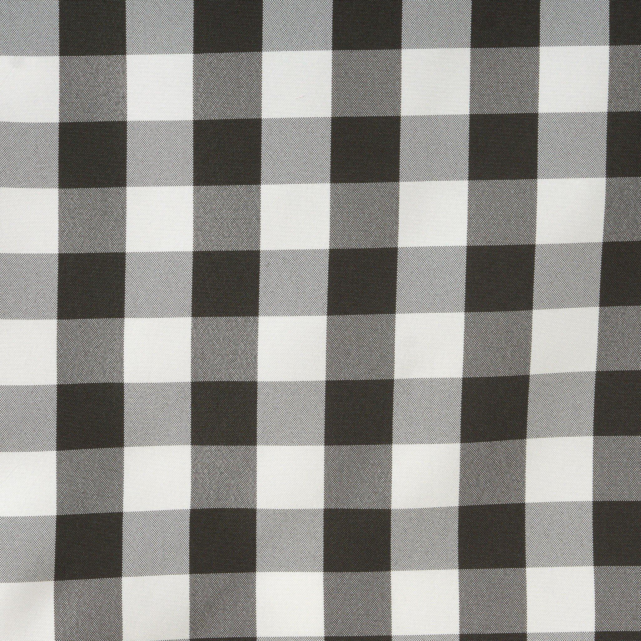Polyester 14"x108" Table Runner Black/White - Gingham Plaid Design