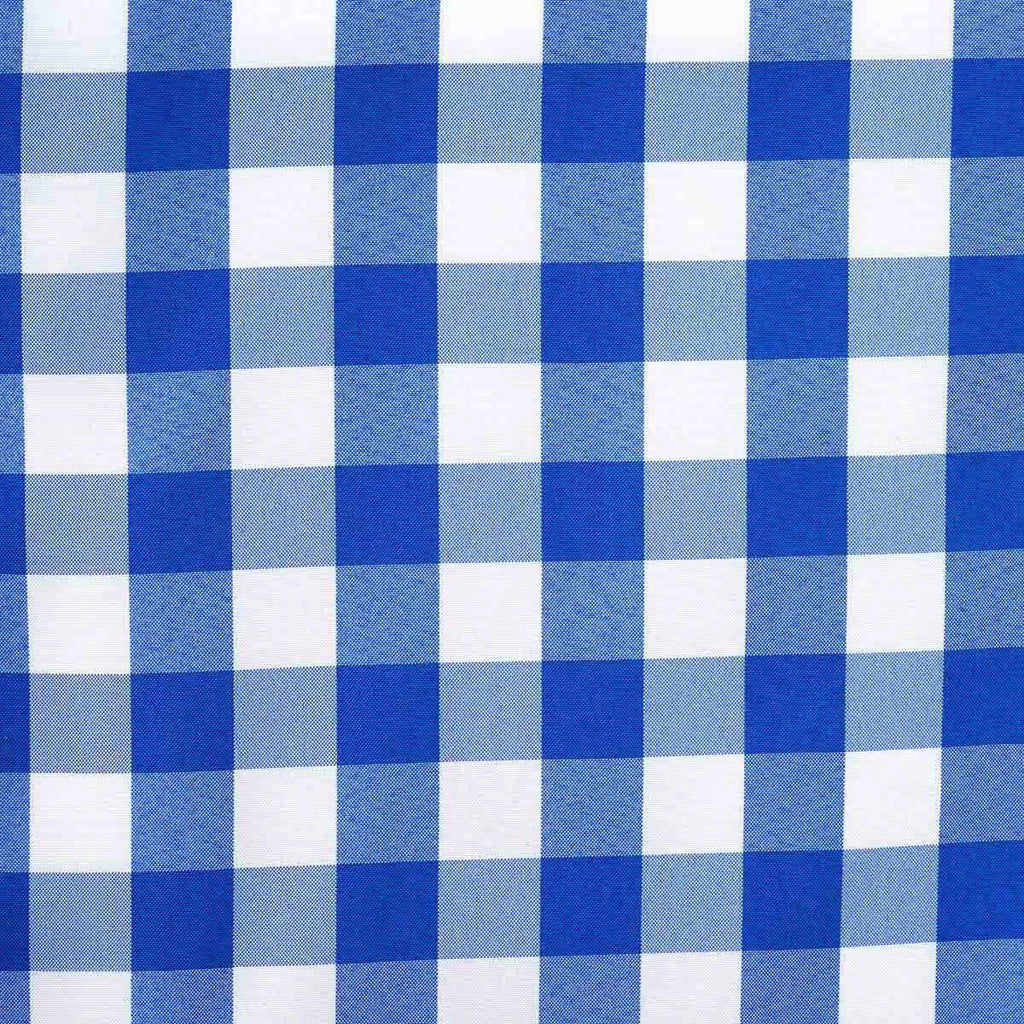 Polyester 14"x108" Table Runner Blue/White - Gingham Plaid Design
