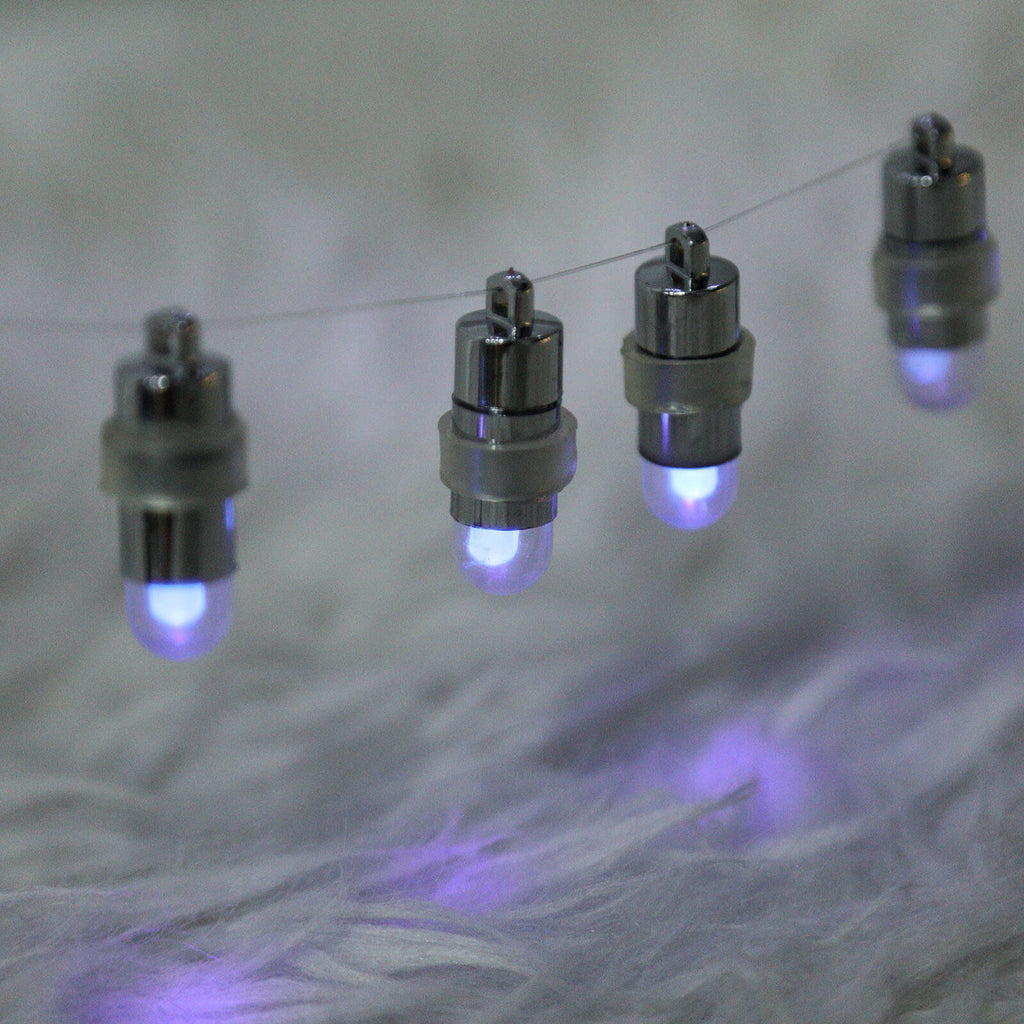 12-Pack Balloon Lights Bullet Design Purple - Waterproof LED Centerpiece Filler Lights
