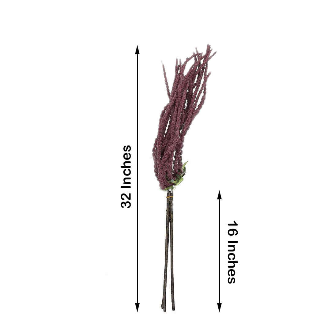 2 Pack Burgundy Artificial Amaranthus Flower Stem Spray and Ivy Leaves 32"