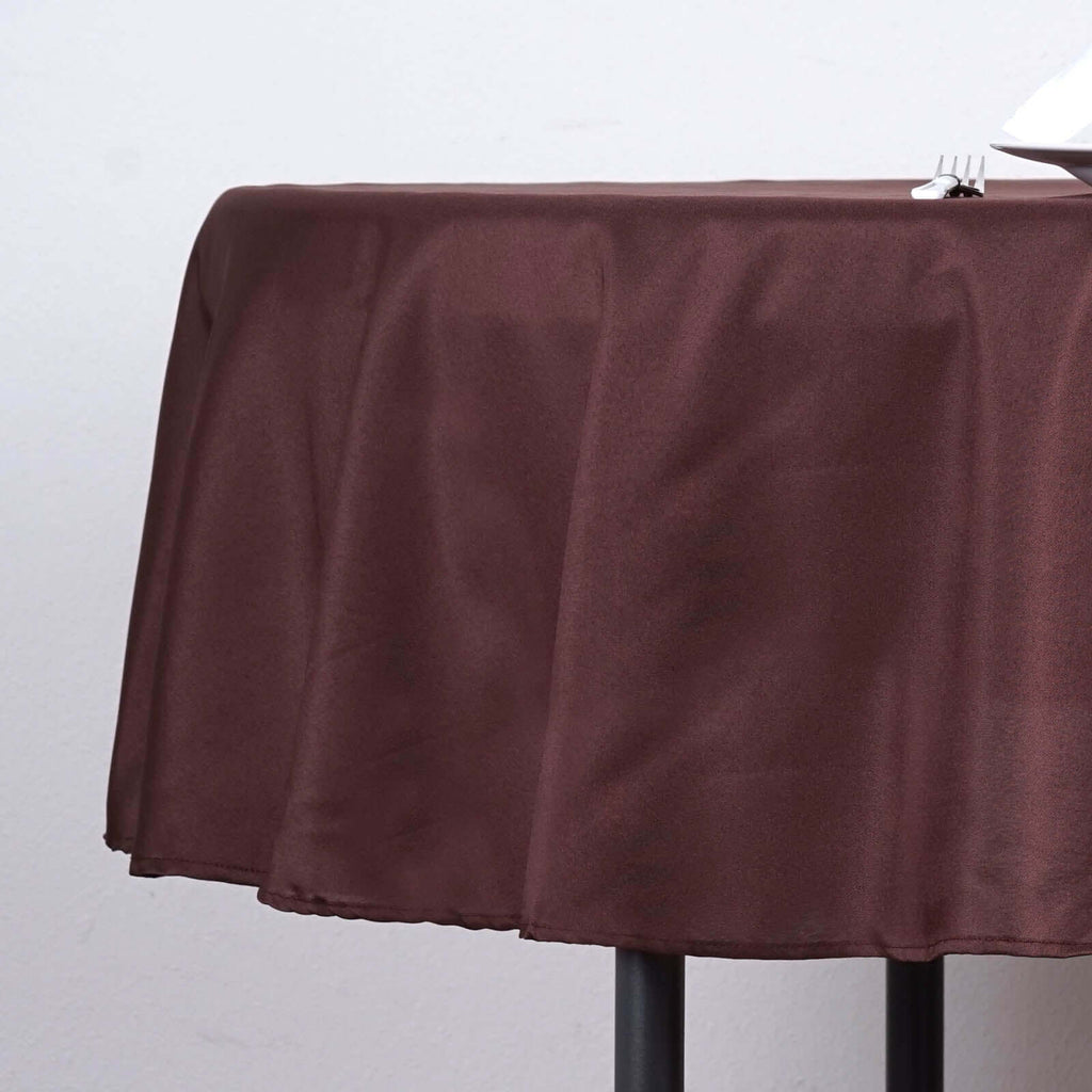 Polyester 70" Round Tablecloth Chocolate - Durable & Wrinkle-Resistant Table Cover