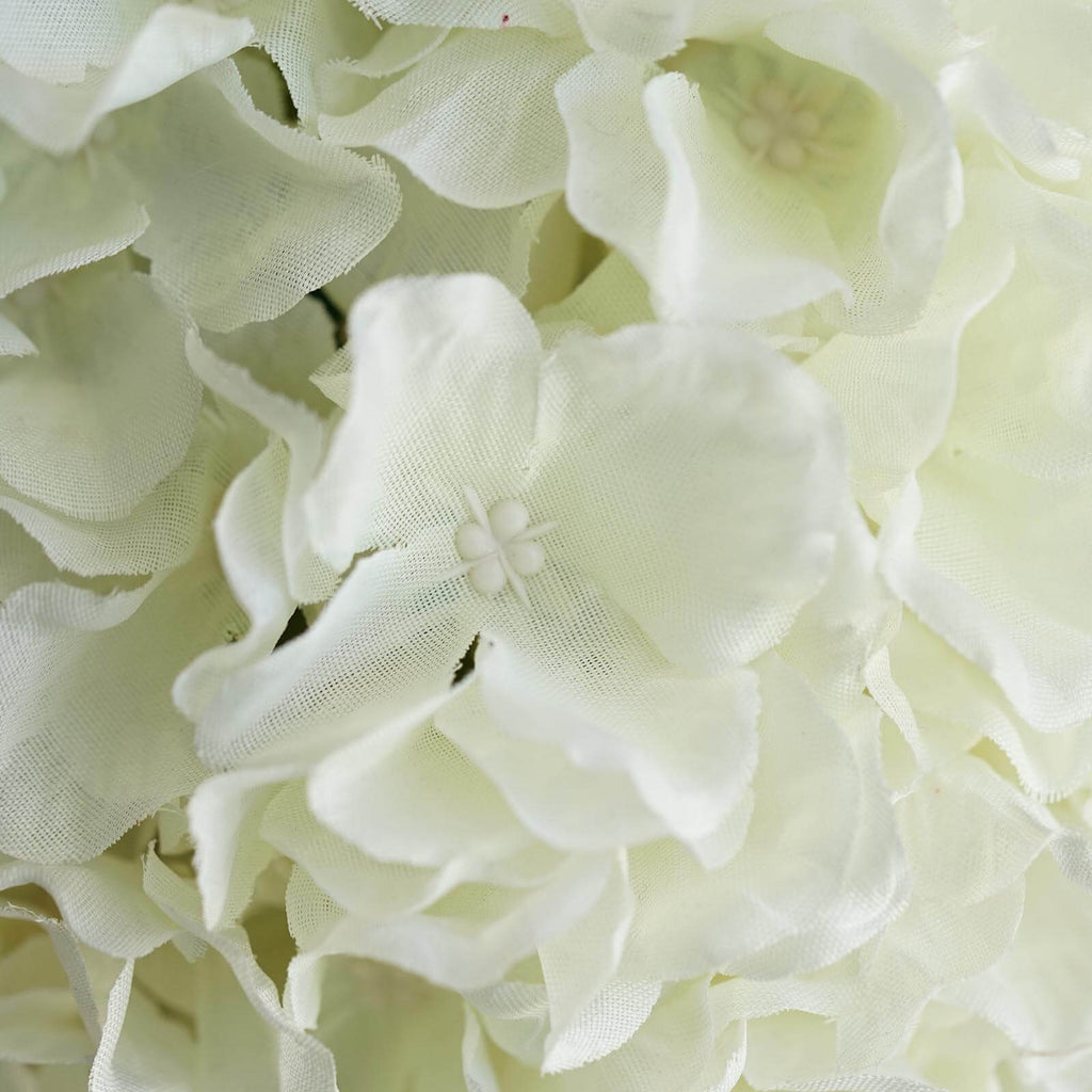 4 Pack 7" Cream Artificial Silk Hydrangea Kissing Flower Balls