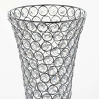 2-Pack Crystal Beaded Trumpet Vase Set Silver - Table Centerpiece for Stylish Decor 22"