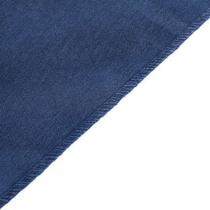 Polyester 14"x108" Table Runner Dark Denim Blue - Modern Faux Denim Dining Table Runner