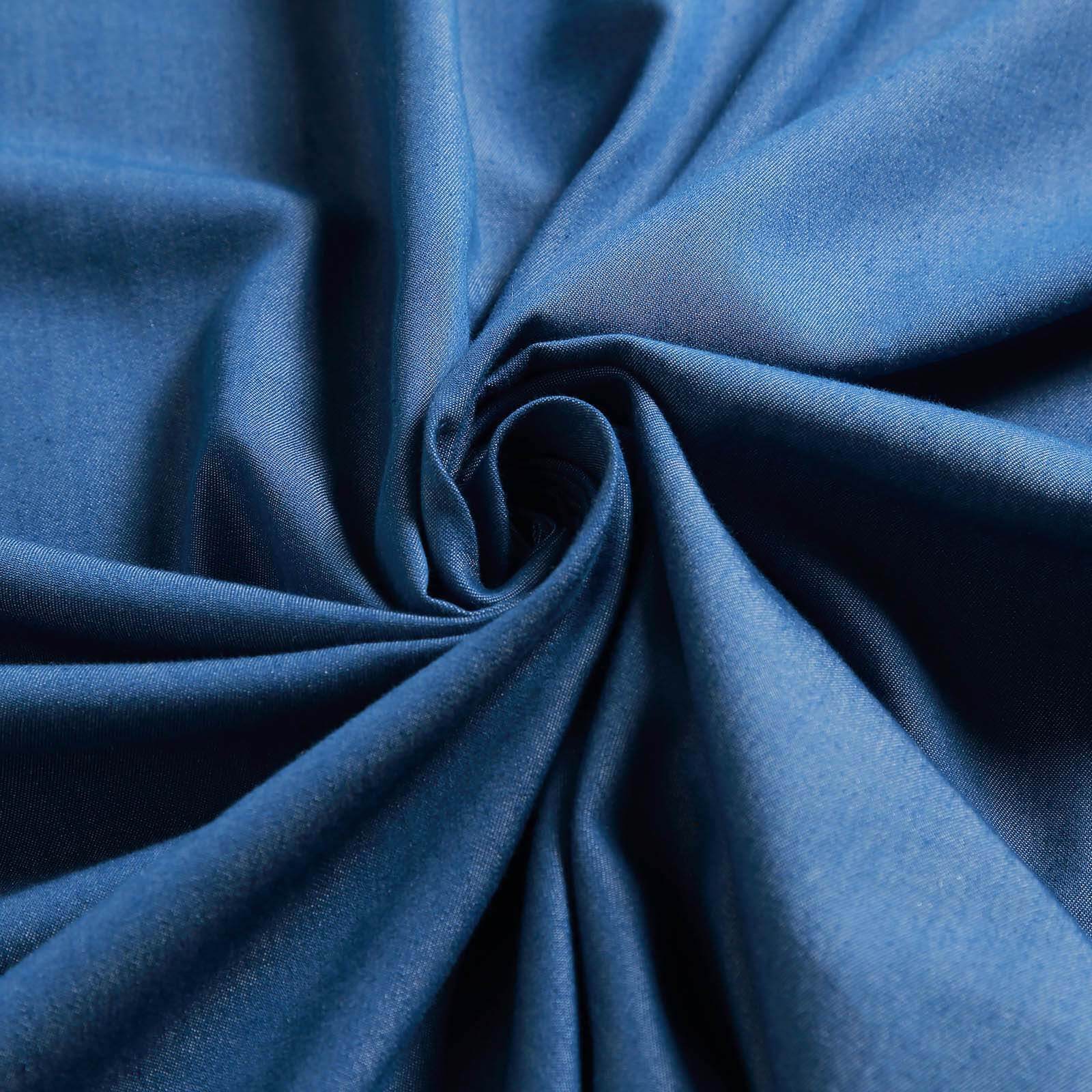Polyester 90"x132" Rectangle Tablecloth Dark Denim Blue - Seamless Faux Denim Design for Classy Celebrations