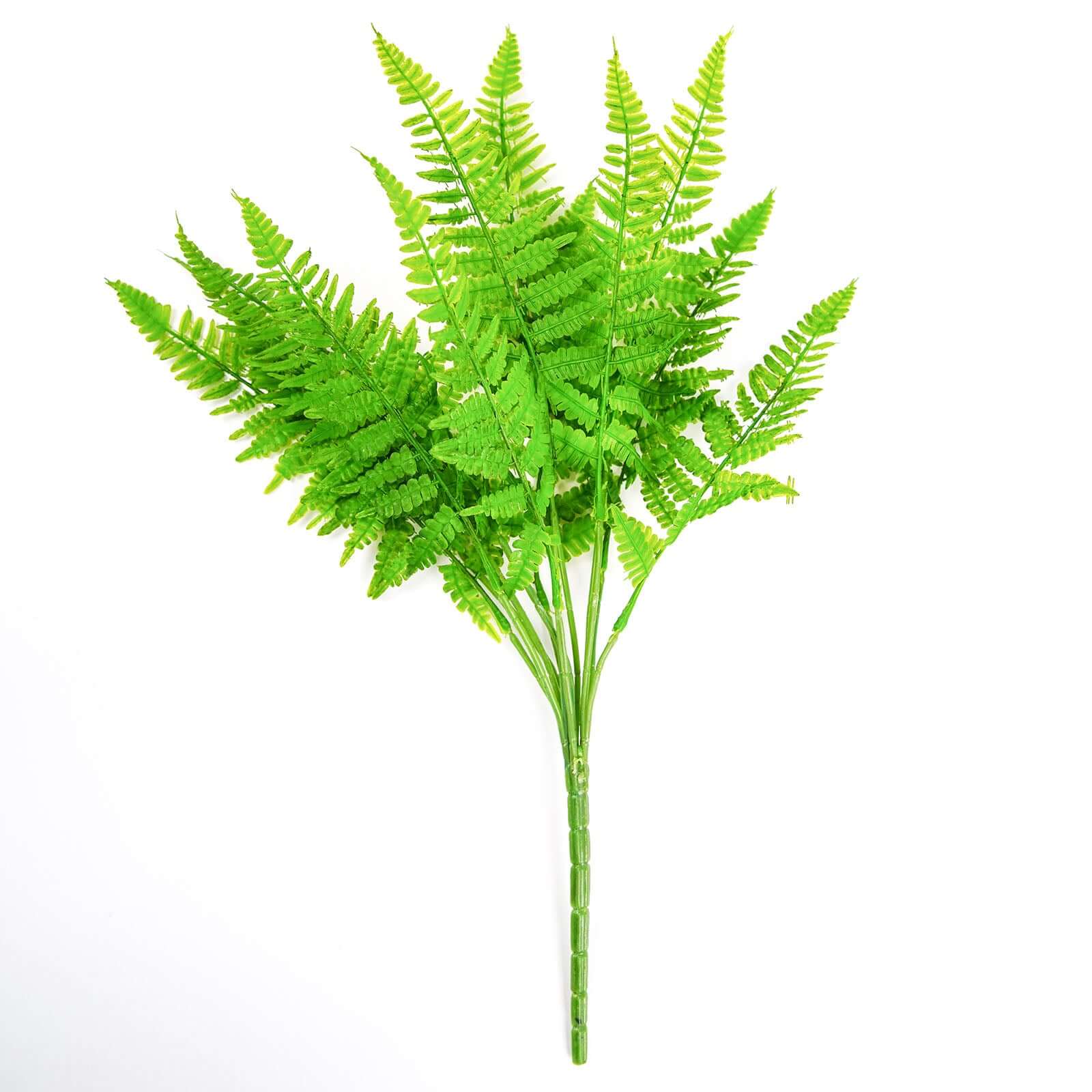 2 Stems 19" Green Artificial Boston Fern Leaf Plant Indoor Faux Spray