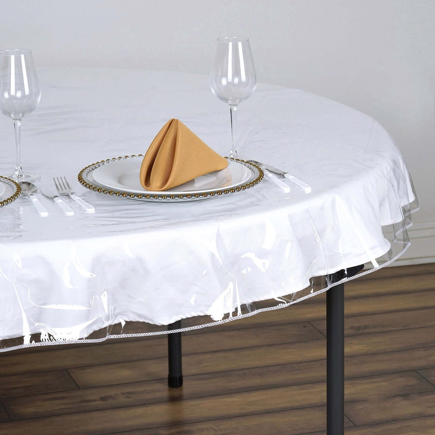 Vinyl Tablecloth Clear Eco-Friendly Round - Reliable PVC Tablecloth 70" 10 Mil Thick