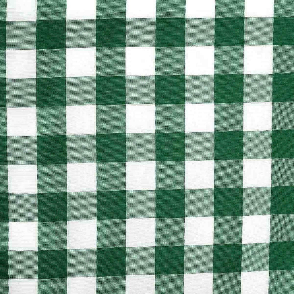 Polyester 14"x108" Table Runner Green/White - Gingham Plaid Design