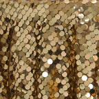 Sequin 120" Round Tablecloth Gold - Seamless Big Payette Design for Luxe Celebrations