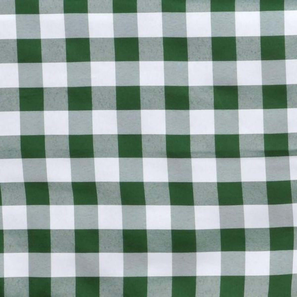 Polyester 90" Round Tablecloth White/Green - Checkered Buffalo Plaid Table Cover