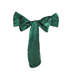 5 Pack Satin Chair Sashes Hunter Emerald Green - Durable Chair Bows with Shiny Finish 6"x106"