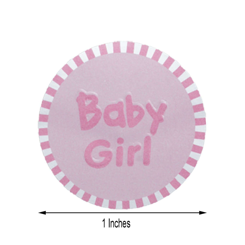 100Pcs 1" Round Pink Baby Girl Baby Shower Favor Envelope Stickers