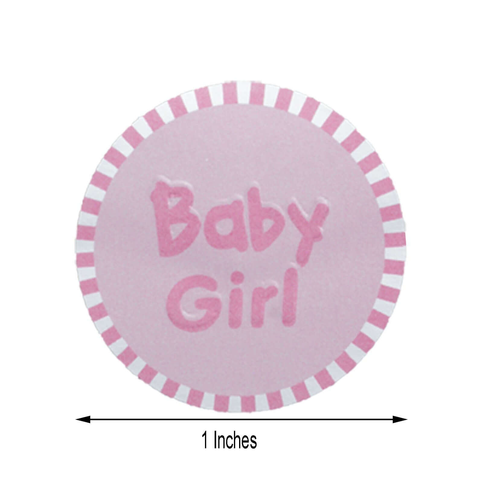 100Pcs 1" Round Pink Baby Girl Baby Shower Favor Envelope Stickers