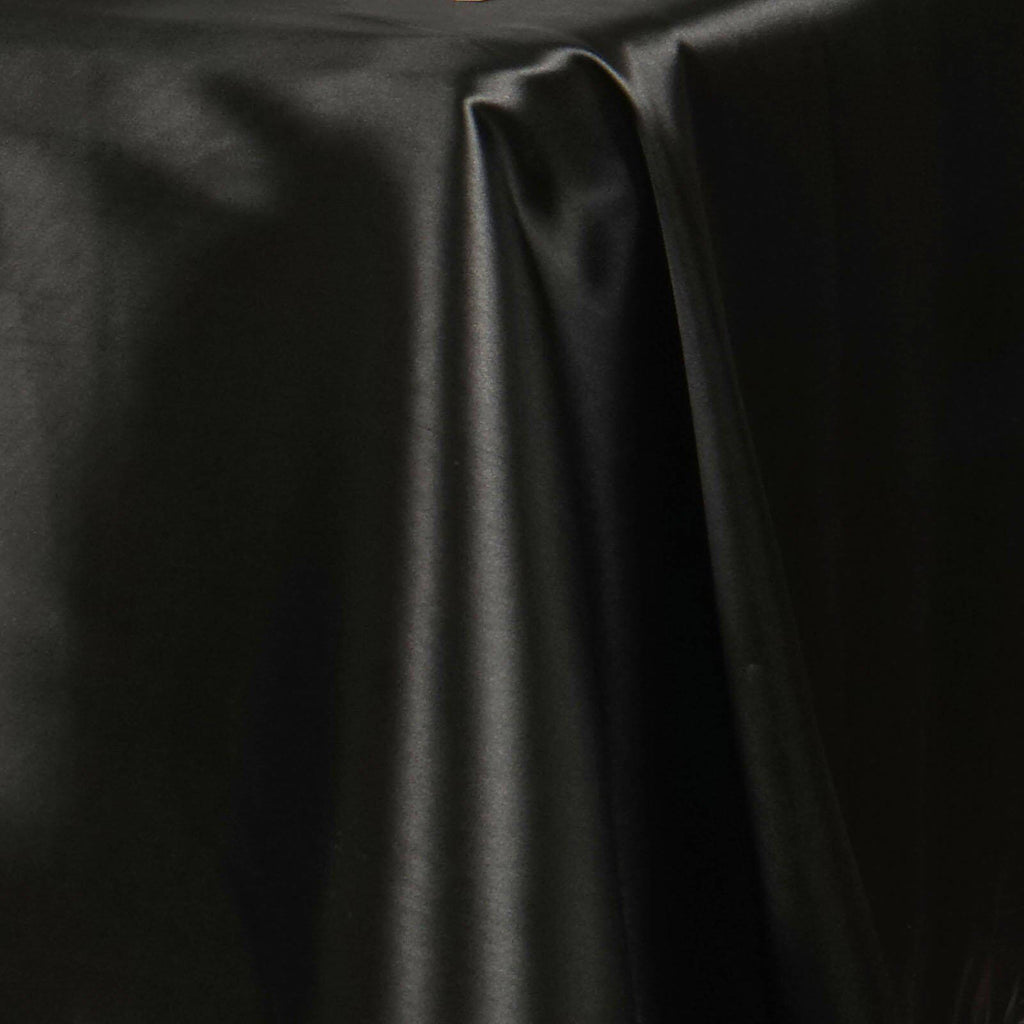Satin Rectangular 60"x126" Tablecloth Black - Smooth and Lustrous Table Cover