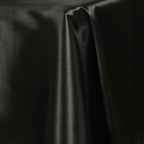 Satin Rectangular 60"x126" Tablecloth Black - Smooth and Lustrous Table Cover