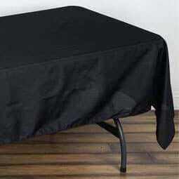 Polyester 60"x102" Rectangle Tablecloth Black - Durable and Stylish for Table Cover Special Events