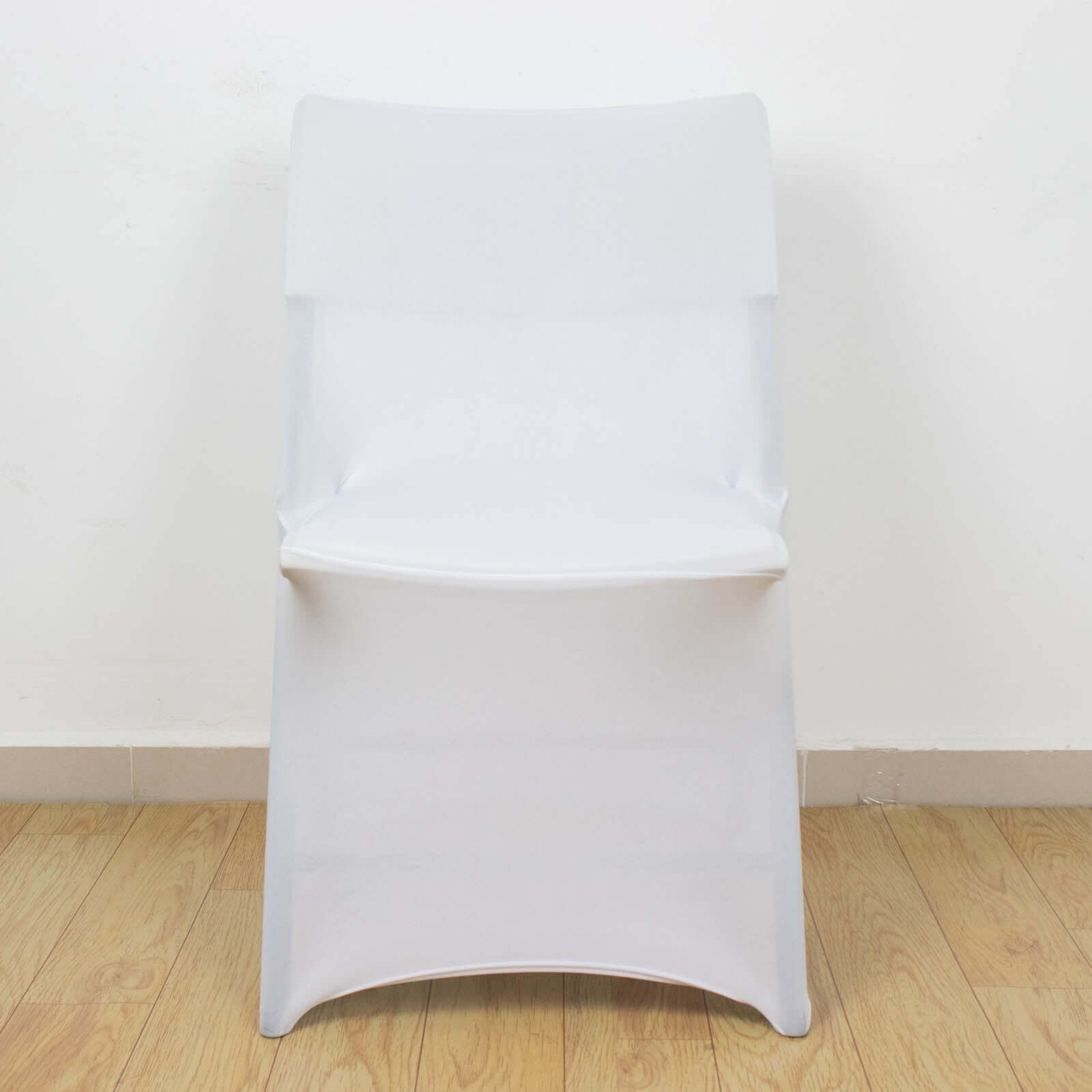 Stretch Spandex Chair Cover White for Lifetime Folding Chairs - Wrinkle Resistant Snug Fit Slipcover with Foot Pockets for Sophisticated Event Styling