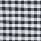 Polyester 90" Round Tablecloth White/Black - Checkered Buffalo Plaid Design for Casual Occasions