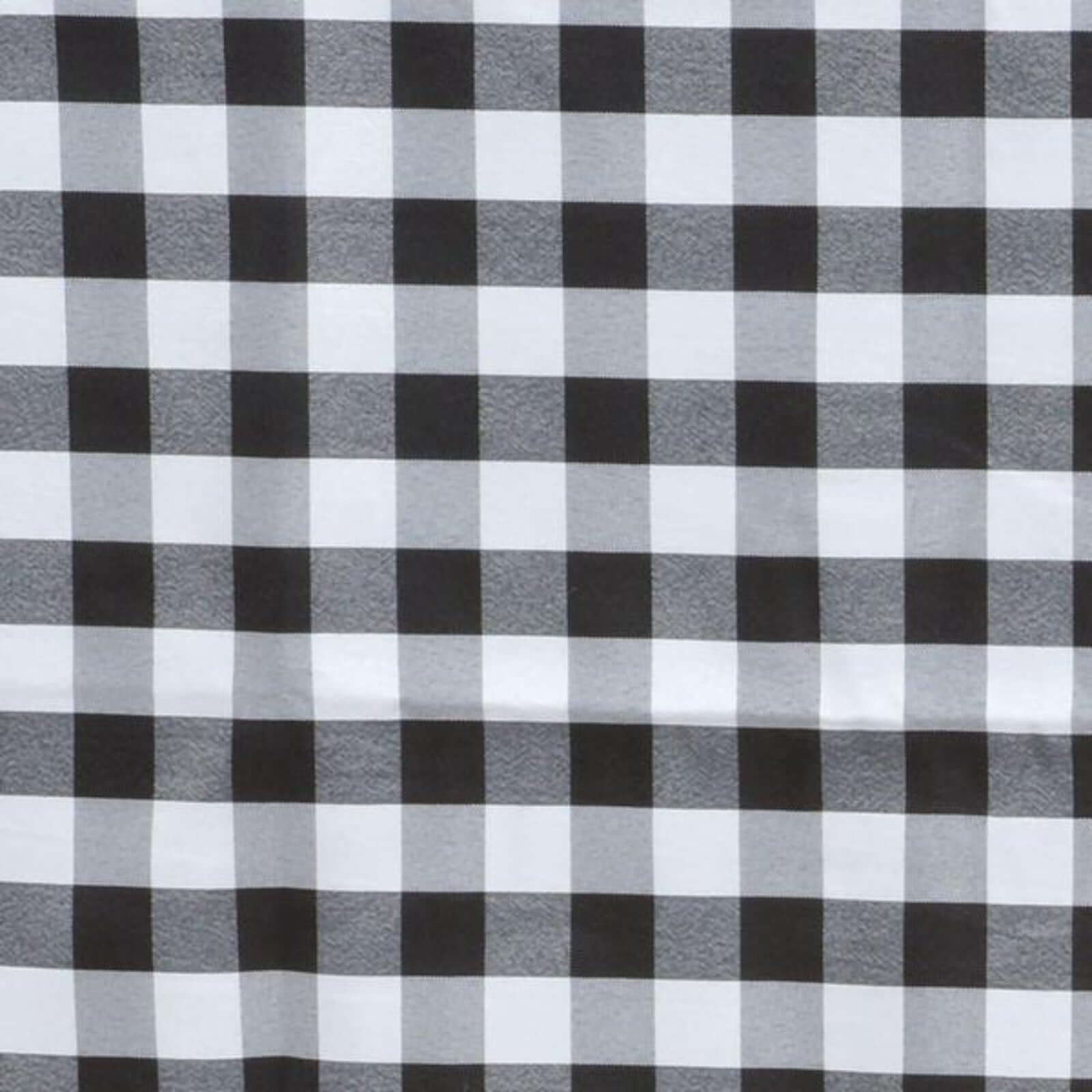 Polyester 90" Round Tablecloth White/Black - Checkered Buffalo Plaid Design for Casual Occasions