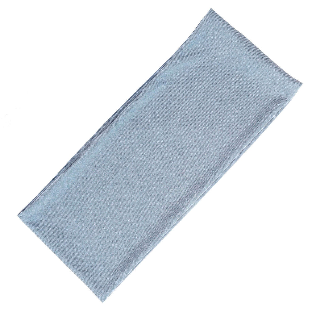 5 Pack Stretch Spandex Chair Sashes Dusty Blue - Fitted Finish Two Ply Heavy Duty Chair Bands 5"x12"
