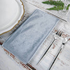 5 Pack Premium Velvet 20"x20" Napkins Dusty Blue - Soft Sheen Finish Cloth Napkins
