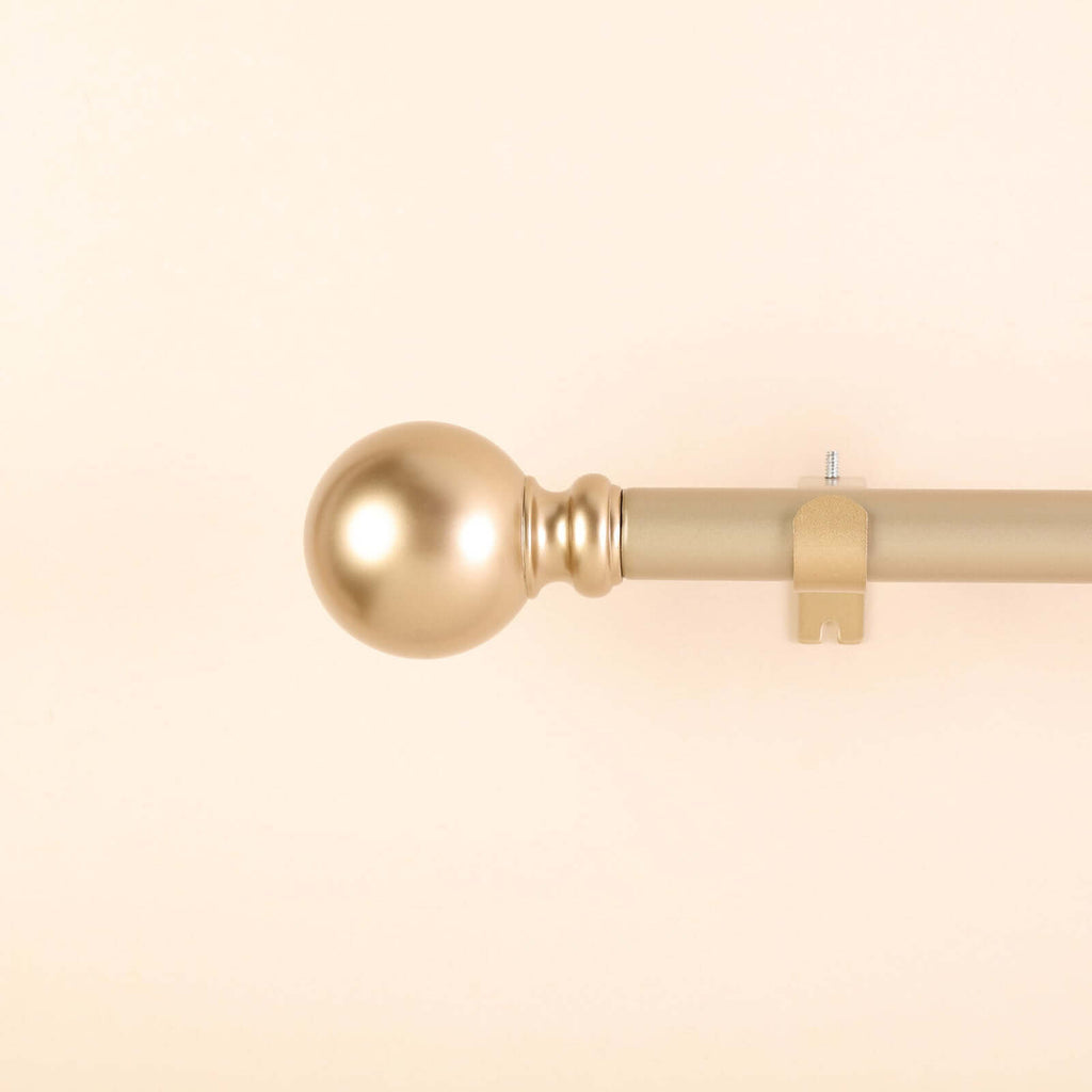 42"-126" Adjustable Curtain Rod Set, Gold, Round Finials